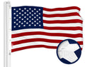 G128 American USA Flag  12x18 Ft  ToughWeave Series Embroidered 600D Polyester  Country Flag, Embroidered Stars, Sewn Stripes, Indoor/Outdoor, Vibrant Colors, Brass Grommets