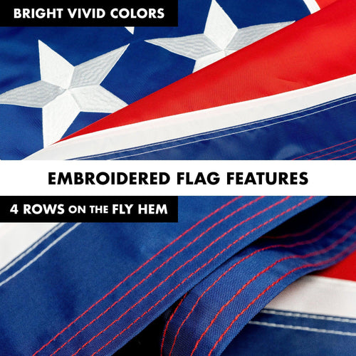 100% Stitched Detail – No Cheap Prints- Combo Pack 5 Ft Tangle Free Aluminum Spinning Flagpole Black Tennessee State