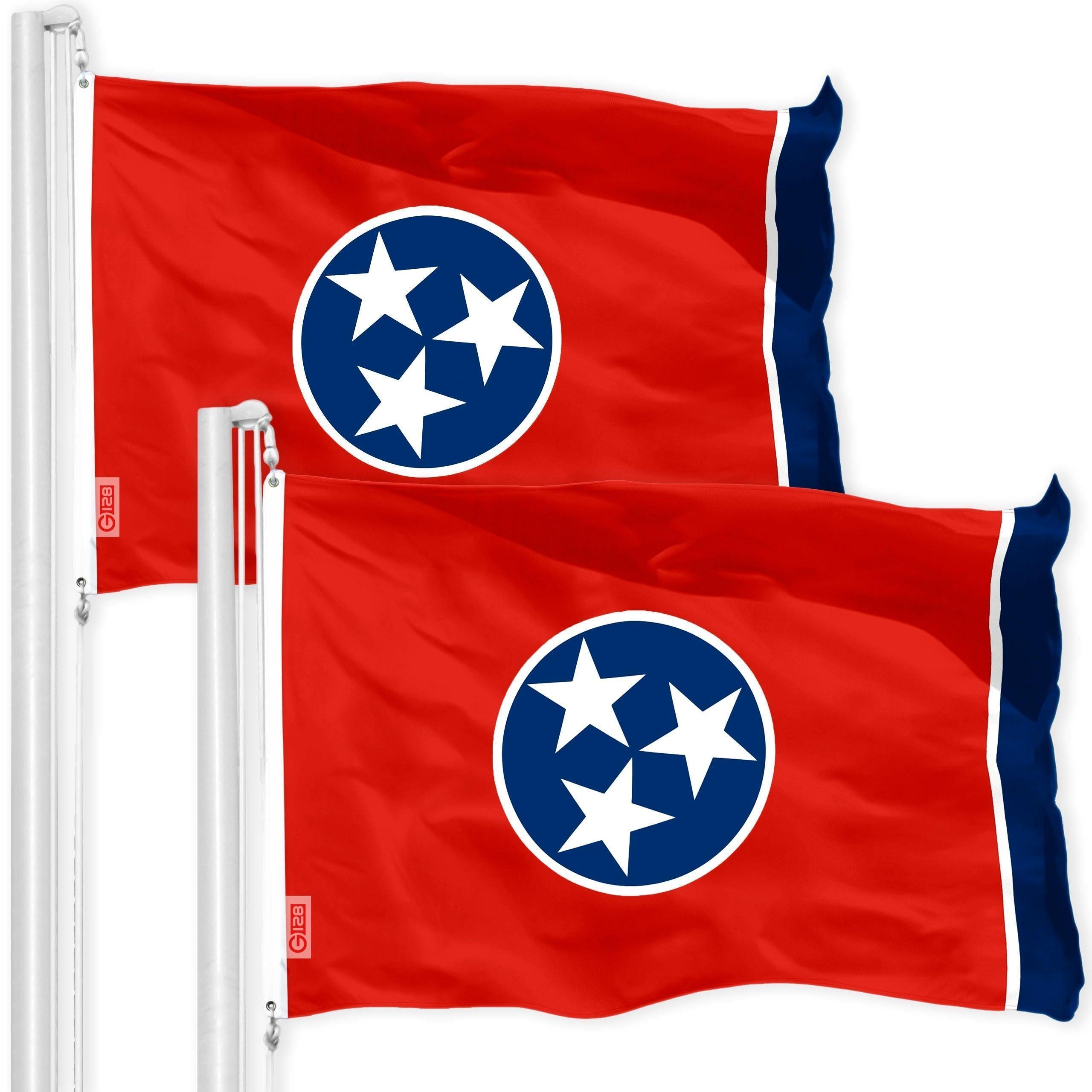 Tennessee TN State Flag 3x5 Ft 2Pack 150D Printed Polyester By G128