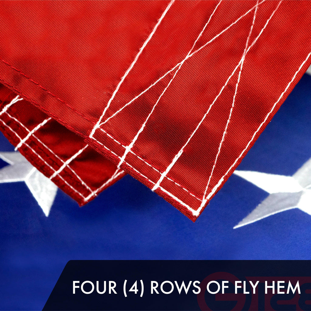 American & Texas Flags Combo - 5x8 Ft Embroidered Polyester, Indoor/Outdoor