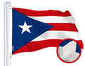 G128 Puerto Rico Puerto Rican Flag  2x3 Ft  StormFlyer Series Embroidered 220GSM Spun Polyester  Embroidered Design, Indoor/Outdoor, Brass Grommets, Heavy Duty, All Weather