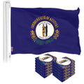 G128 10 Pack: Kentucky KY State Flag  3x5 Ft  LiteWeave Pro Series Printed 150D Polyester  Indoor/Outdoor, Vibrant Colors, Brass Grommets, Thicker and More Durable Than 100D 75D Polyester