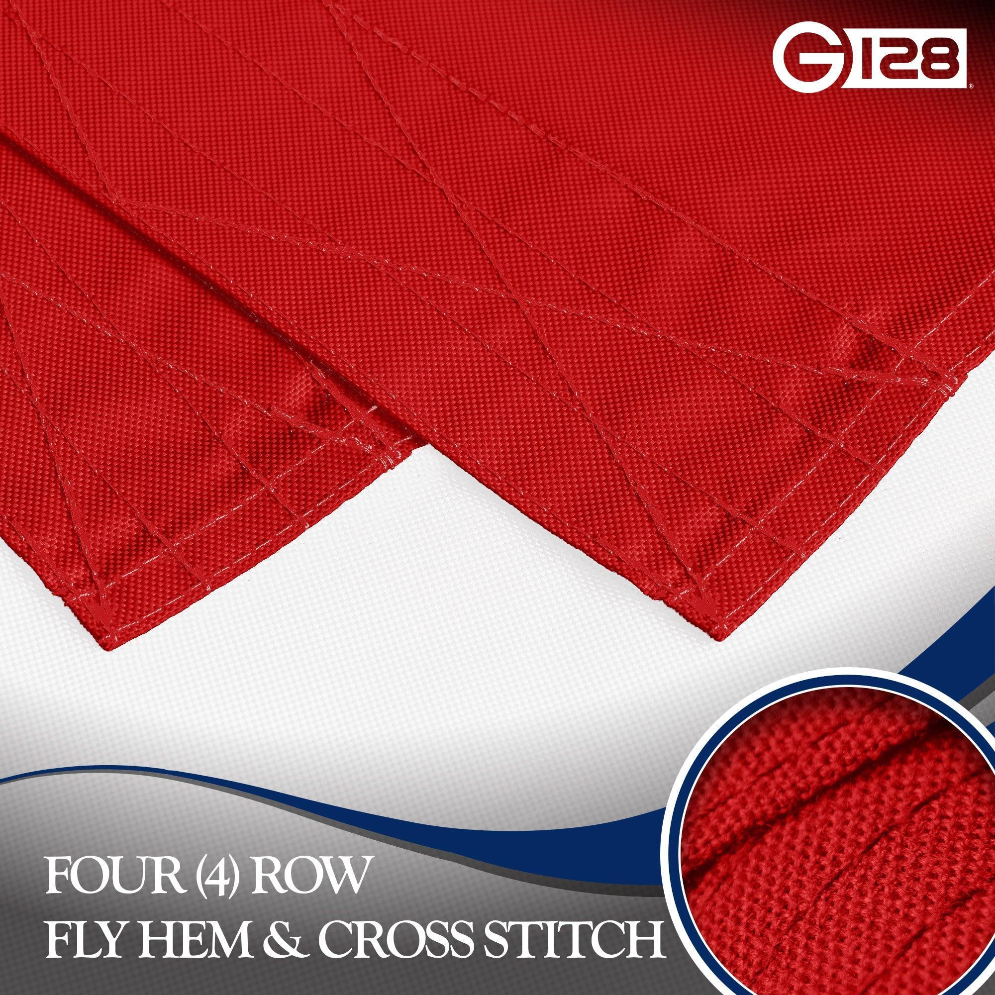 G128 Georgia State Flag  5x8 Ft  StormFlyer Series Embroidered 220GSM Spun Polyester  Embroidered Design, Indoor/Outdoor, Brass Grommets, Heavy Duty, All Weather