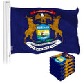 Michigan MI State Flag 3x5 Ft 5Pack 150D Printed Polyester By G128