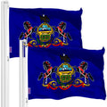 Pennsylvania PA State Flag 3x5 Ft 2Pack 150D Printed Polyester By G128