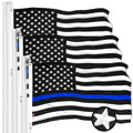 Thin Blue Line State Flag 3x5 Ft 3Pack Embroidered Polyester By G128