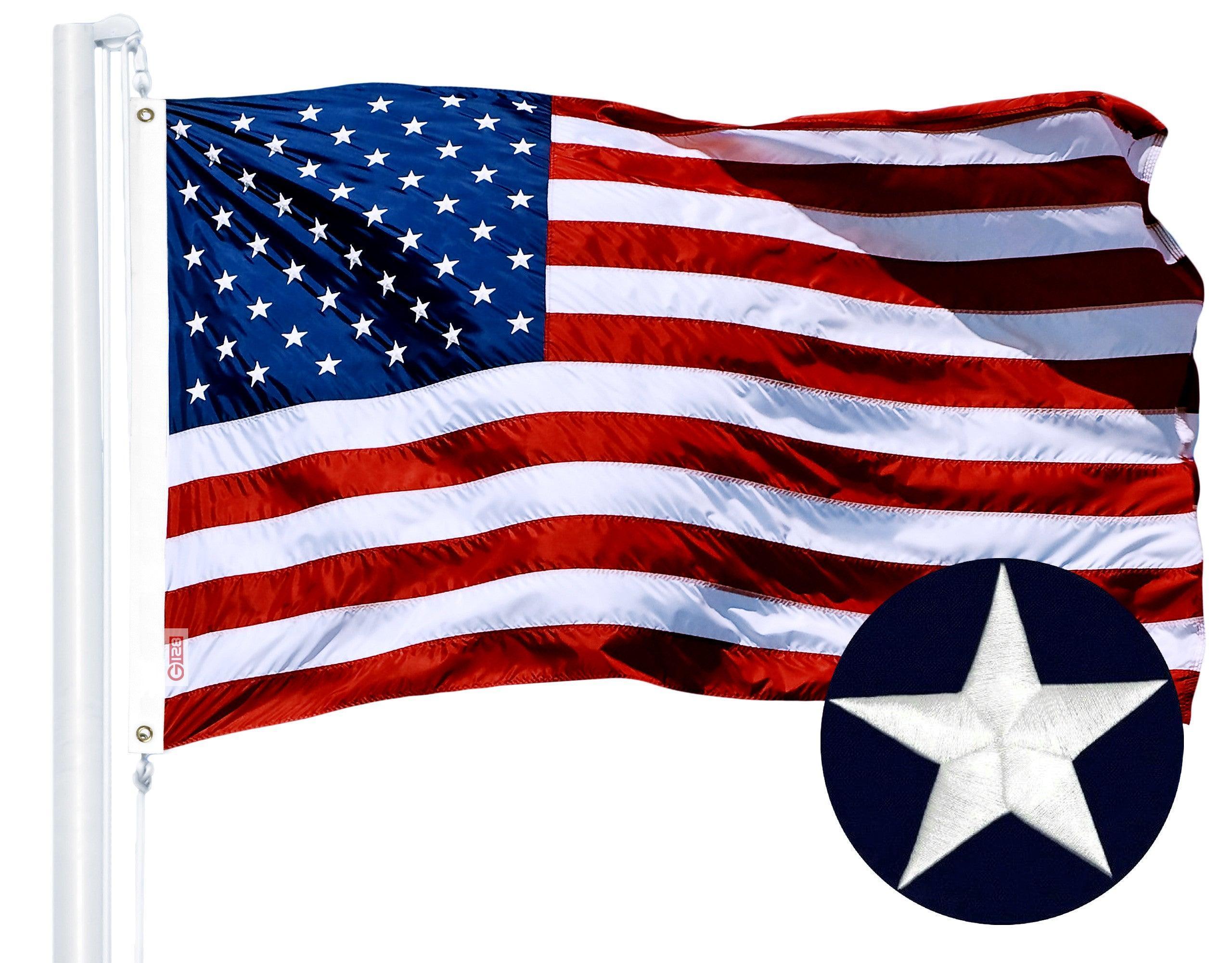 G128 Combo Pack: American USA Flag 4x6 Ft & Ireland Irish Shamrock Flag 4x6 Ft  Both ToughWeave Series Embroidered Polyester, Embroidered Design, Indoor/Outdoor, Brass Grommets