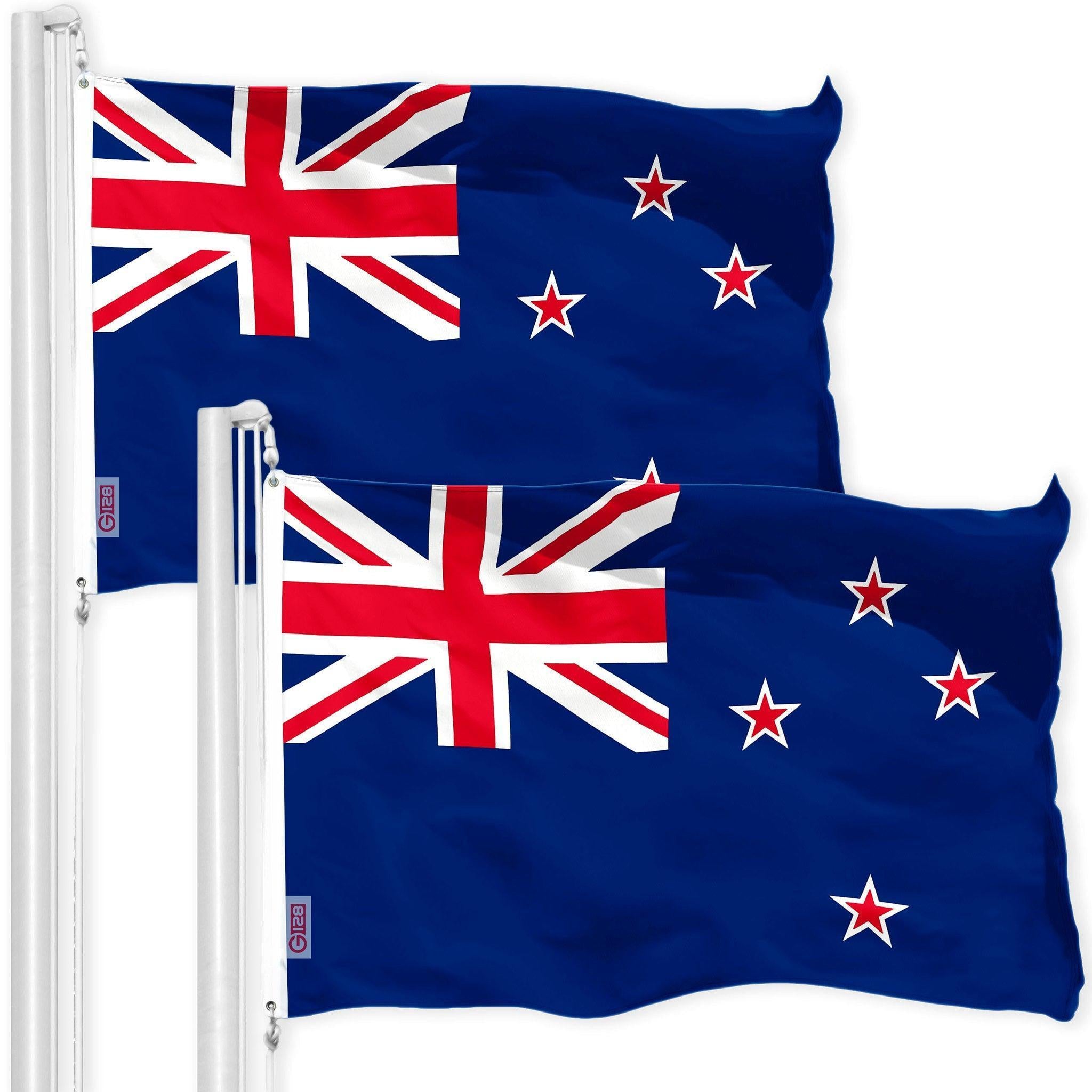 New Zealand Kiwi Flag 3x5 Ft 2Pack 150D Printed Polyester By G128