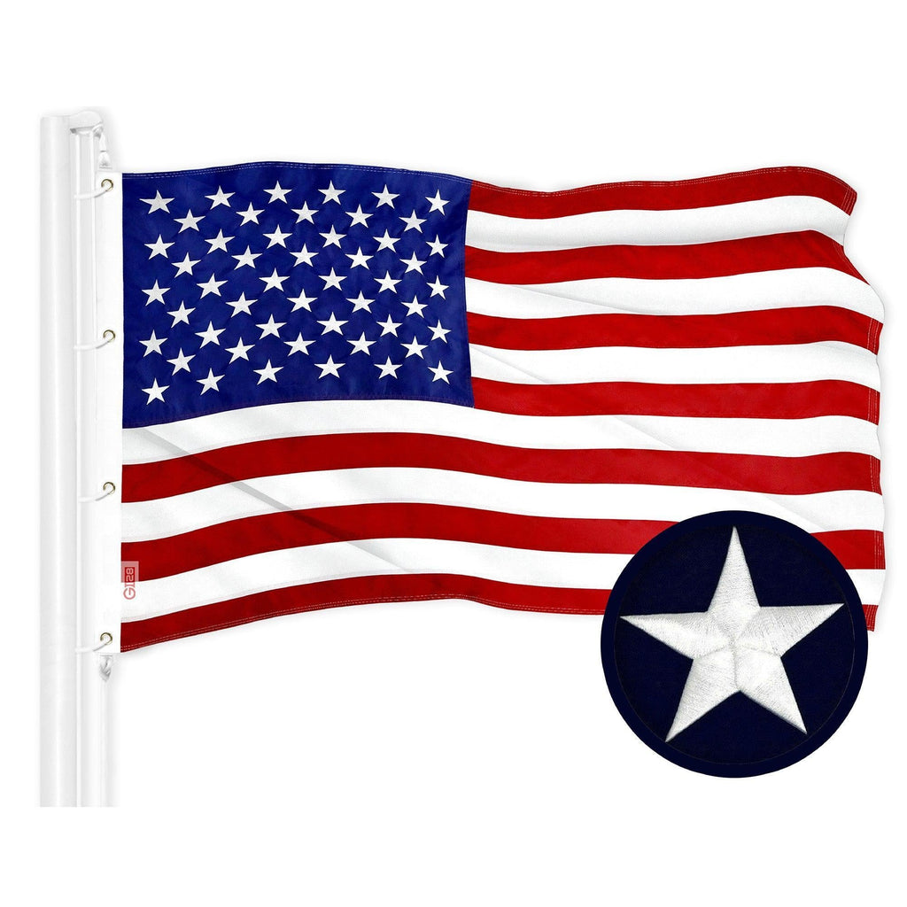 G128 Heavy-Duty 8x12 Ft USA & Texas Flag Set | ToughWeave Embroidered Polyester