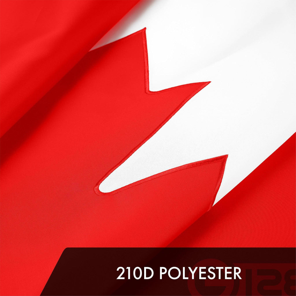 G128 5 Pack: Canada Canadian Flag  6x10 Ft  ToughWeave Series Embroidered 300D Polyester  Country Flag, Embroidered Design, Indoor/Outdoor, Brass Grommets