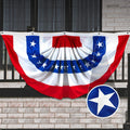 USA Pleated Fan Flag 5x10 Ft American USA Bunting Decoration Flags Embroidered