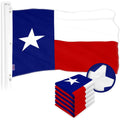 Texas State 5x8 Ft Embroidered Flags - 5 Pack 300D Polyester Series