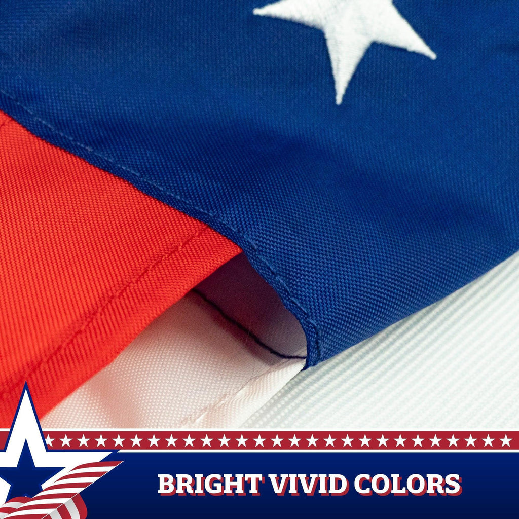G128 10Pack: American USA Windsock  60 Inch  Embroidered 210D Polyester, Patriotic Hanging Decoration