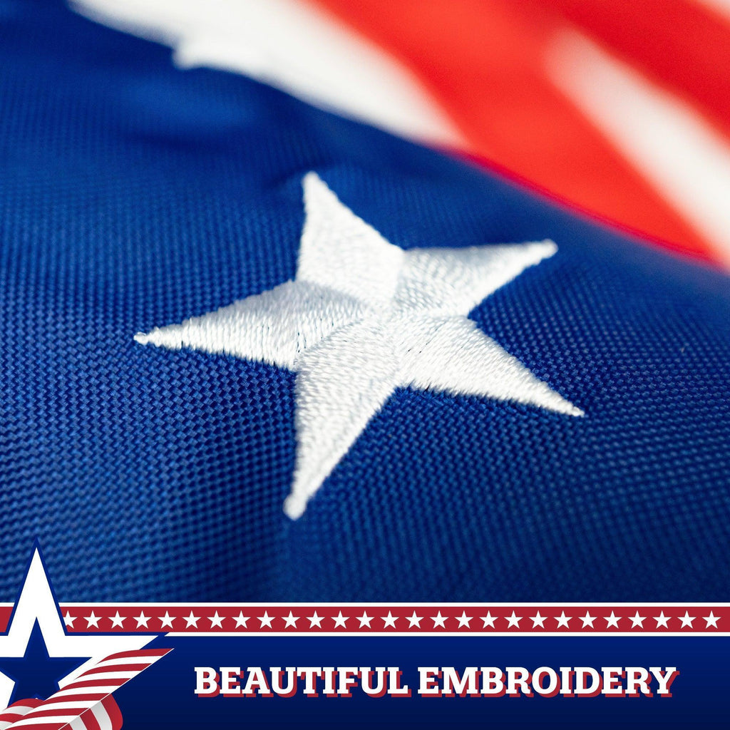 G128 10Pack: American USA Windsock  60 Inch  Embroidered 210D Polyester, Patriotic Hanging Decoration