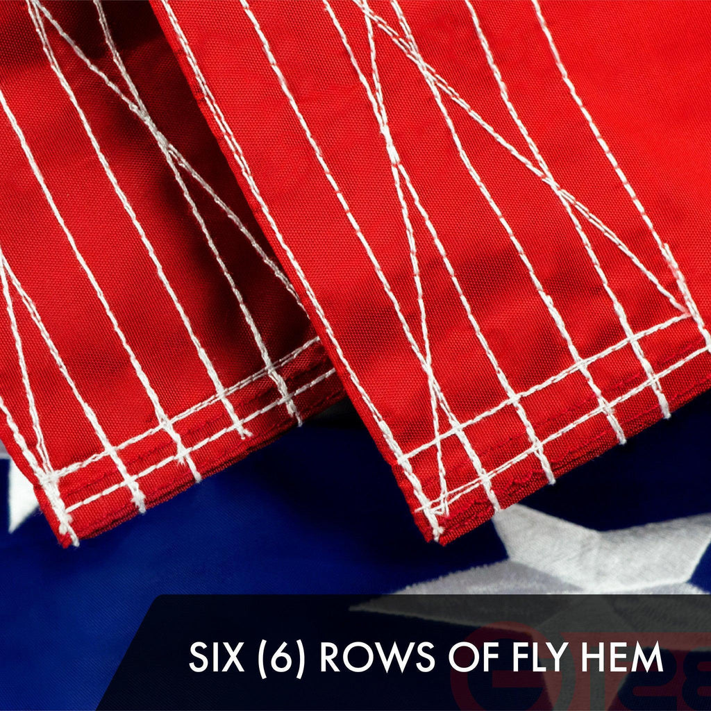G128 Heavy-Duty 8x12 Ft USA & Texas Flag Set | ToughWeave Embroidered Polyester
