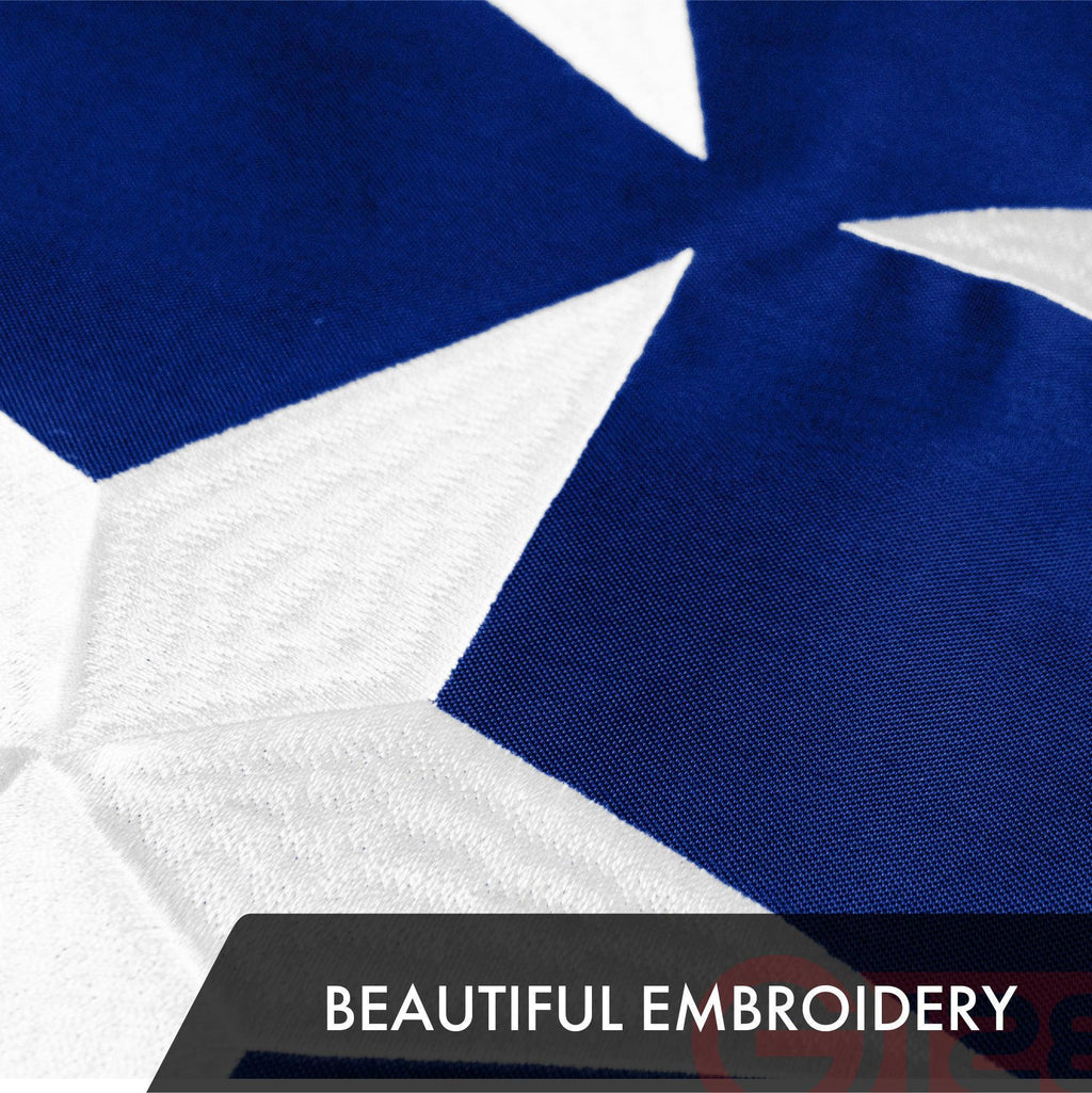G128 10 Pack: Tennessee TN State Flag  2x3 Ft  ToughWeave Series Embroidered 300D Polyester  Embroidered Design, Indoor/Outdoor, Brass Grommets