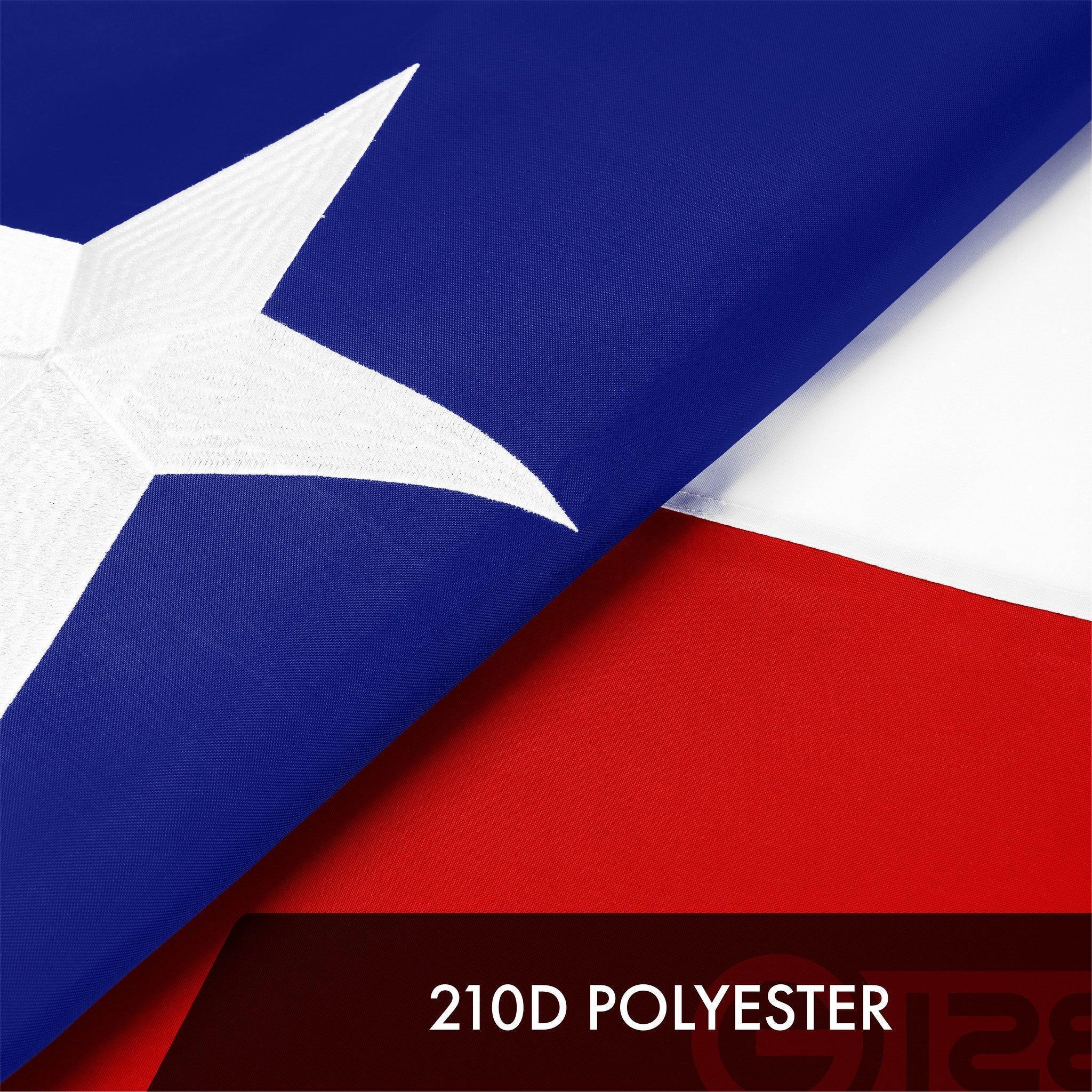 G128 Heavy-Duty 5x8 Ft Texas State Flag | 300D Embroidered Polyester