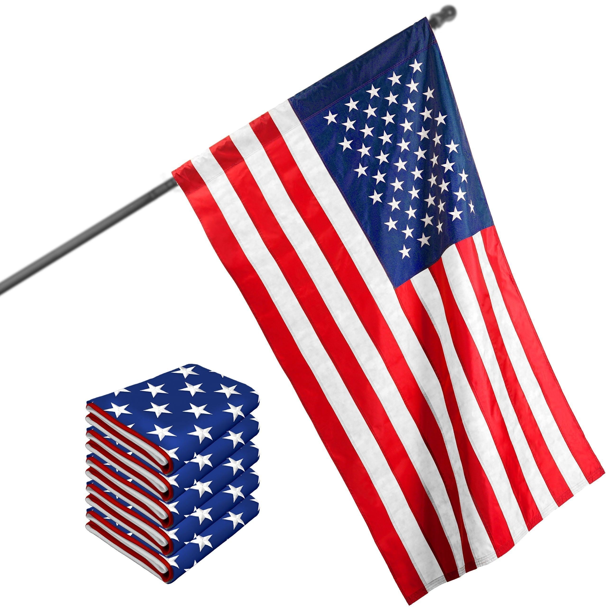 USA American Flag 3x5 Ft 5Pack Pole Sleeve Embroidered Polyester By G128