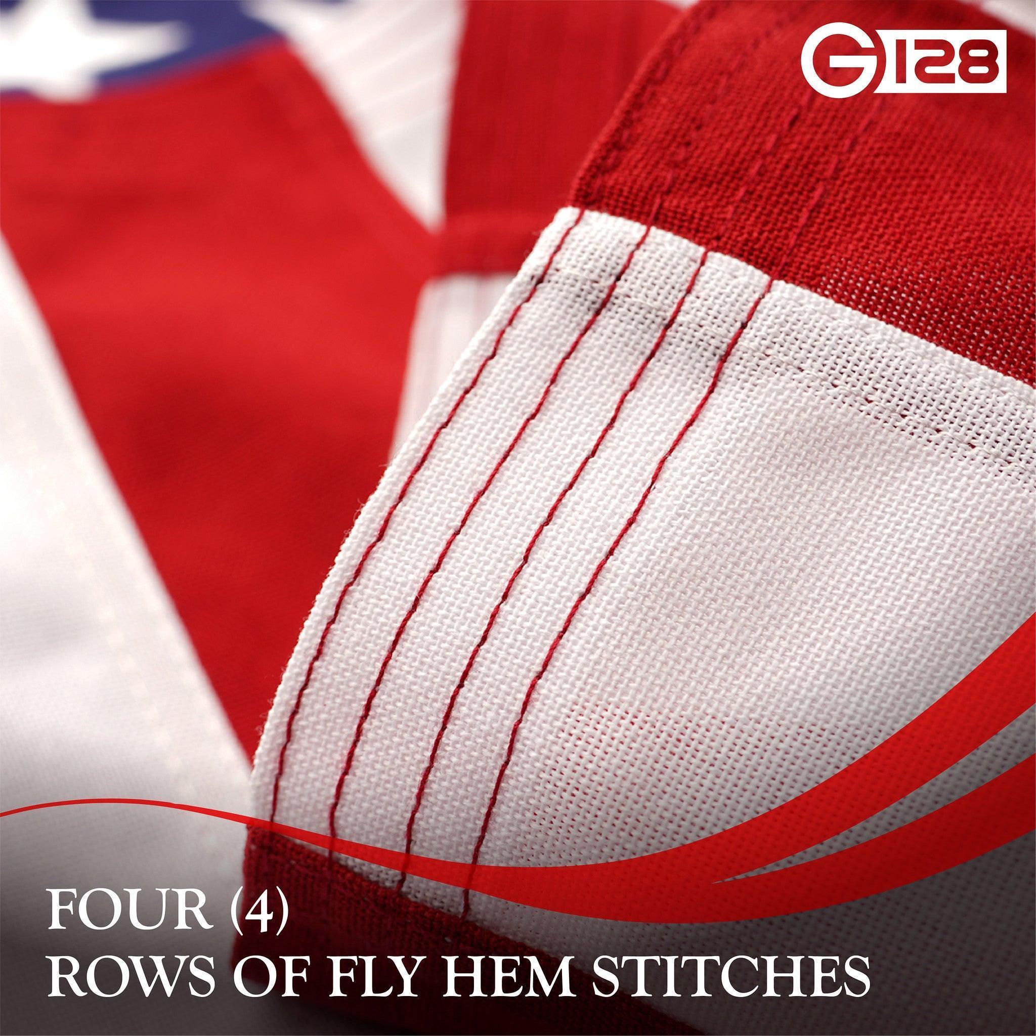 G128 Combo Pack: American USA Flag 2x3 Ft & North Carolina Flag 2x3 Ft, Both Embroidered SPUN Polyester, Indoor/Outdoor, Brass Grommets