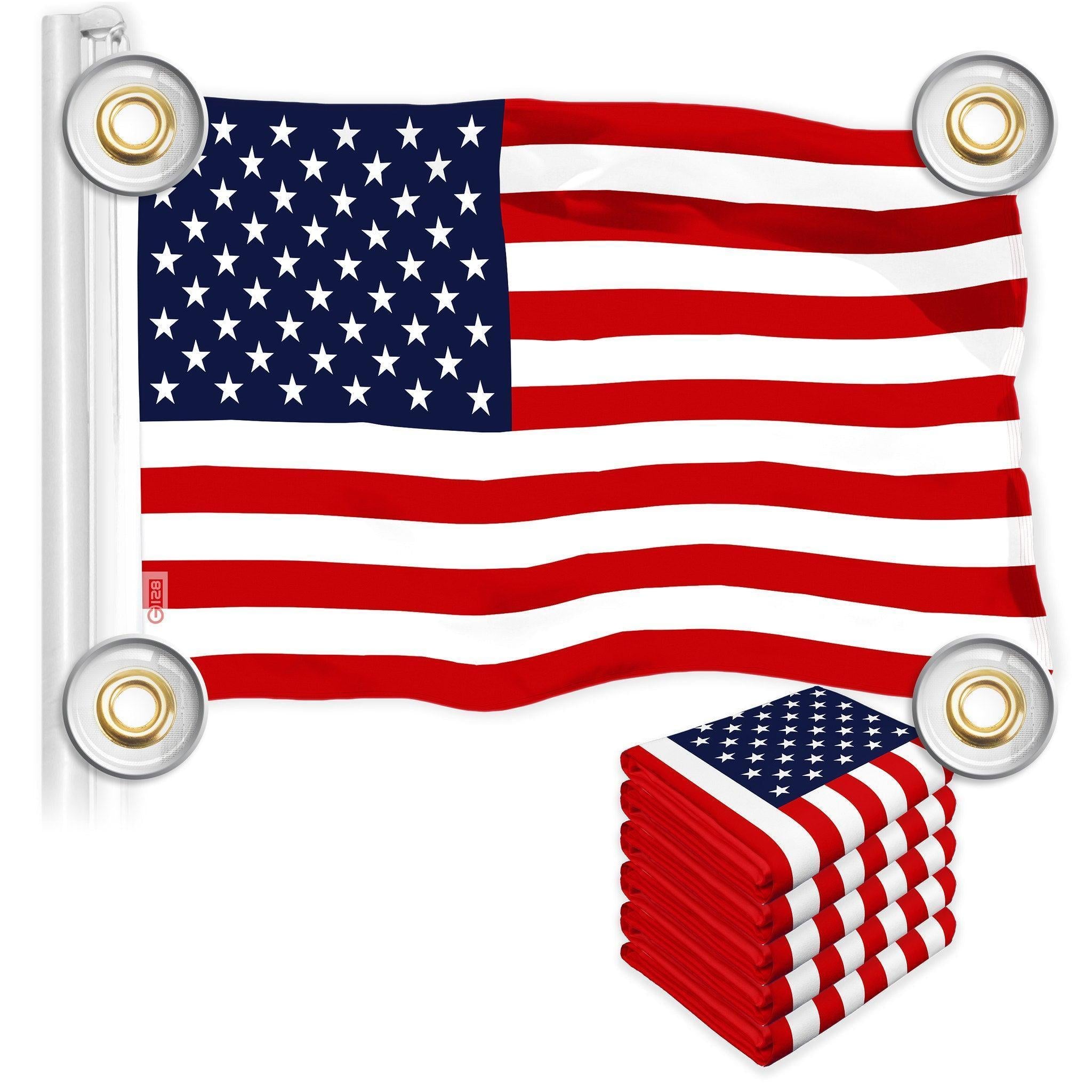 G128 American Flag 5-Pack: 3x5ft Superior 150D Polyester, Enhanced Colors