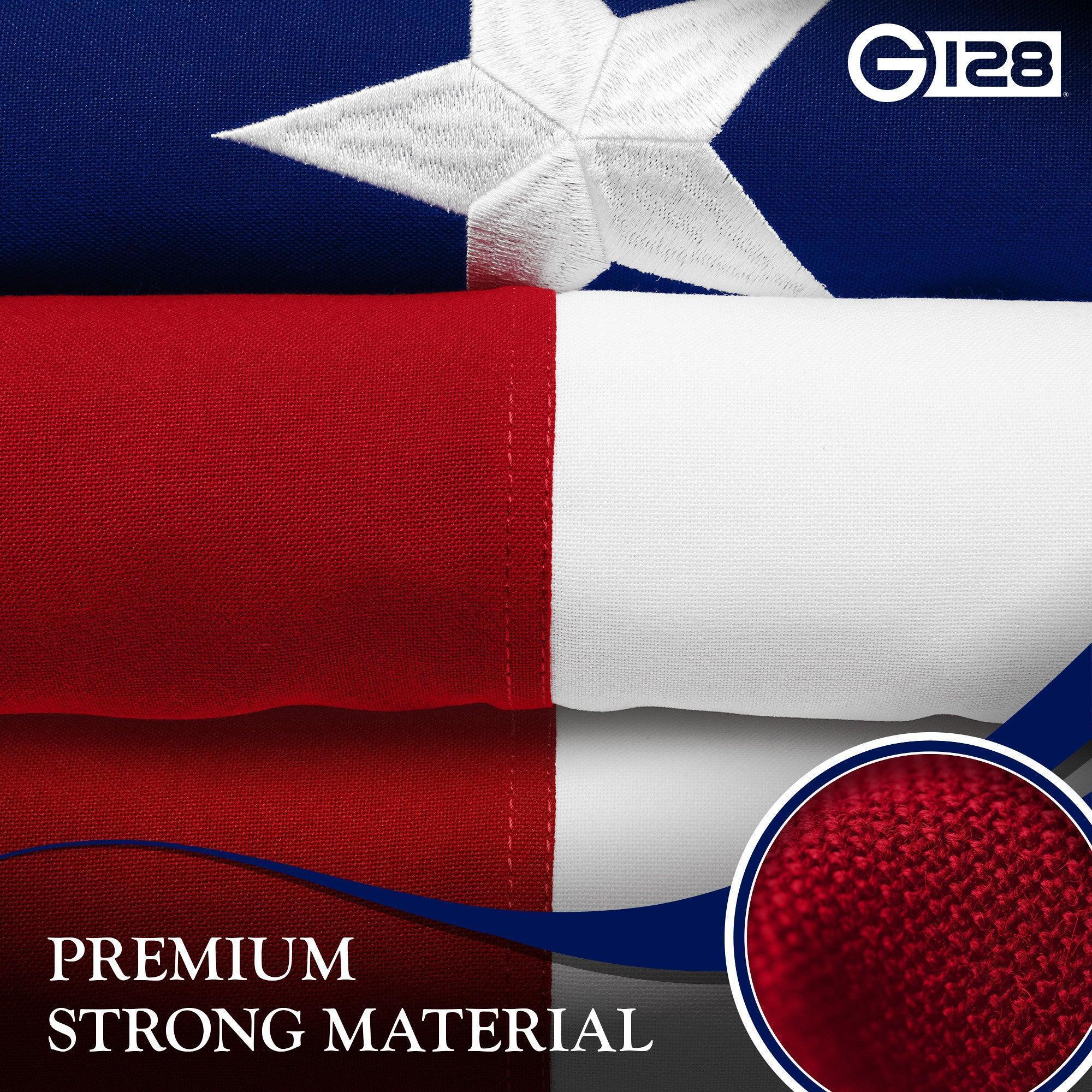 G128 3 Pack: North Carolina State Flag  5x8 Ft  StormFlyer Series Embroidered 220GSM Spun Polyester  Embroidered Design, Indoor/Outdoor, Brass Grommets, Heavy Duty, All Weather