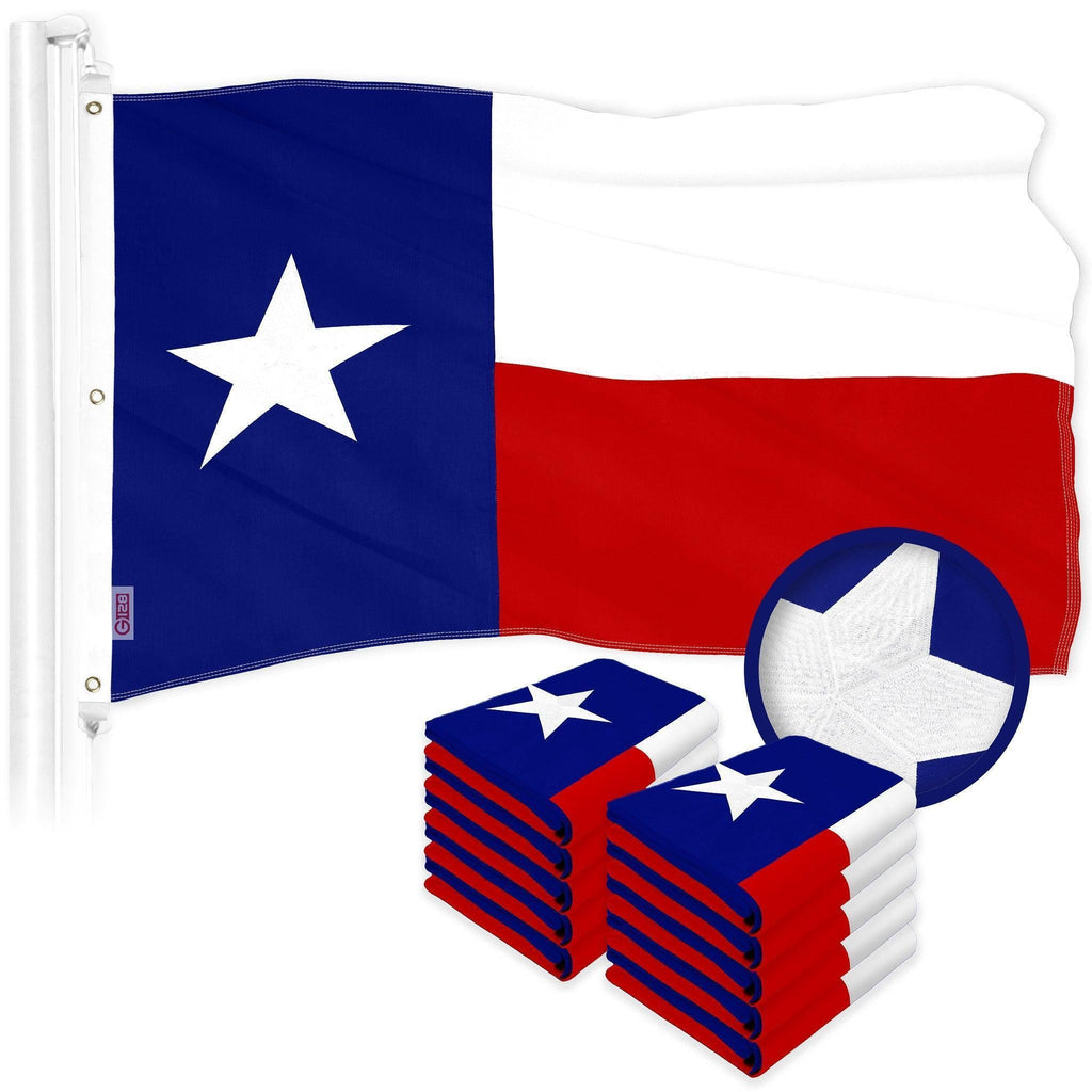 Texas State Pride 10-Pack Flags 5x8 Feet ToughWeave