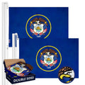 Utah UT State Flag 3x5 Ft 2Pack Doublesided Embroidered Polyester By G128