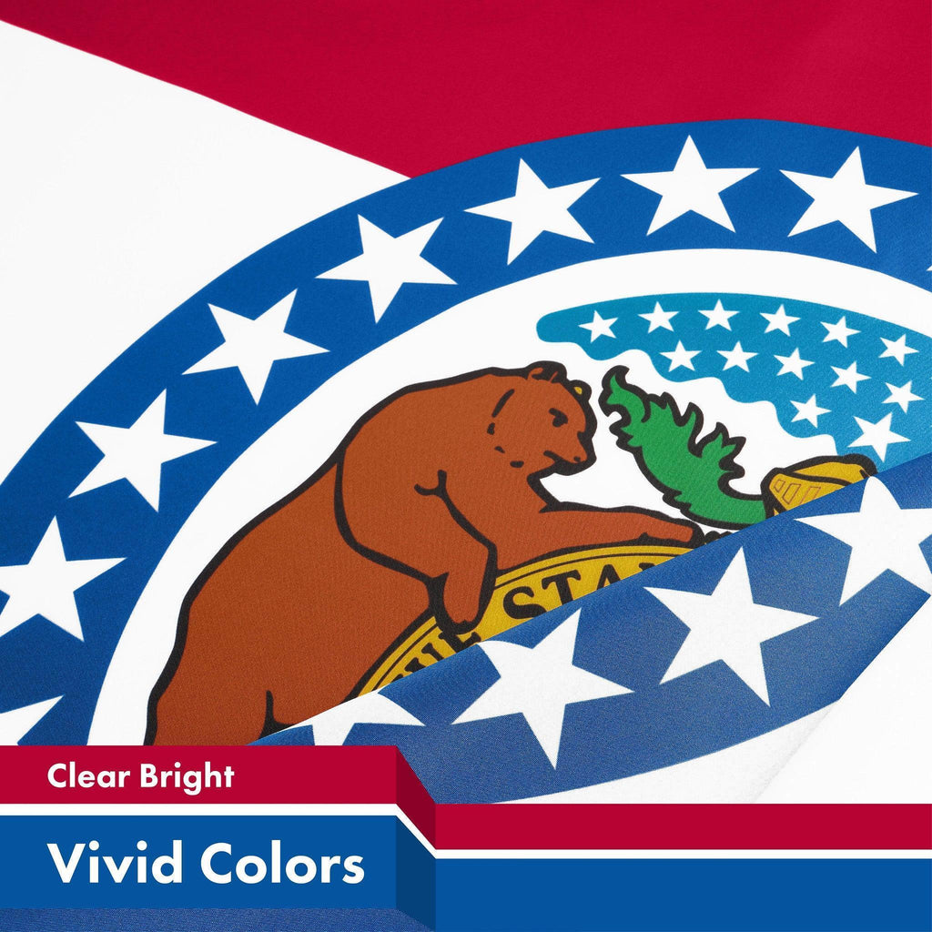 G128 5 Pack: Missouri MO State Flag  3x5 Ft  LiteWeave Pro Series Printed 150D Polyester  Indoor/Outdoor, Vibrant Colors, Brass Grommets, Thicker and More Durable Than 100D 75D Polyester