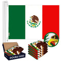 Mexico Mexican Flag 4x6FT 5Pack Doublesided Embroidered Polyester By G128