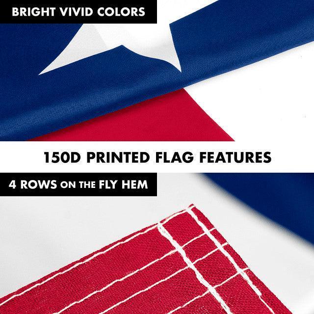 Texas State Flagpole Kit: 3x5 Ft Flag & 6 Ft Tangle-Free Pole