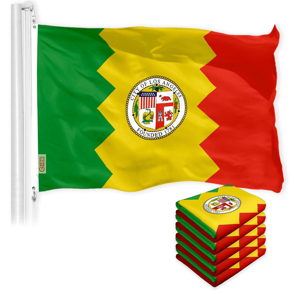 Los Angeles LA City Flag 3x5 Ft 5Pack 150D Printed Polyester By G128