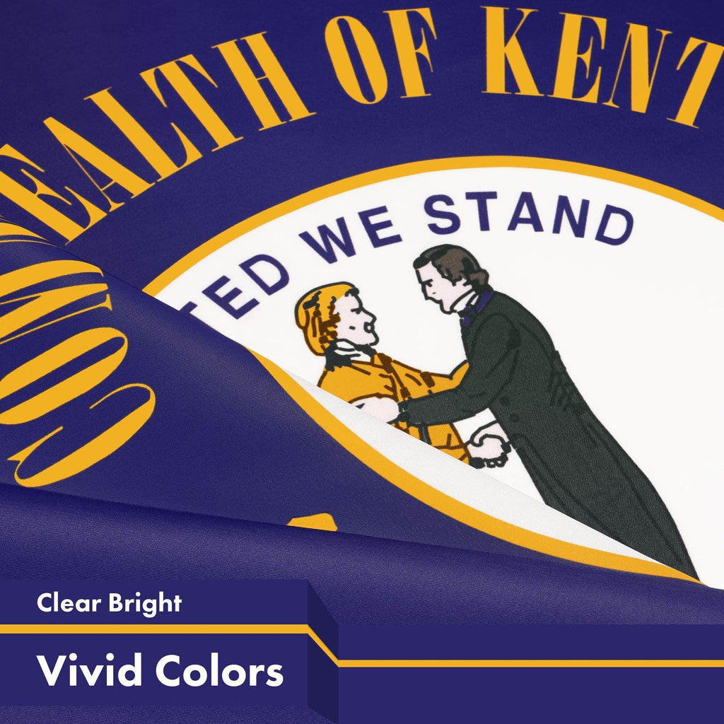 G128 10 Pack: Kentucky KY State Flag  3x5 Ft  LiteWeave Pro Series Printed 150D Polyester  Indoor/Outdoor, Vibrant Colors, Brass Grommets, Thicker and More Durable Than 100D 75D Polyester