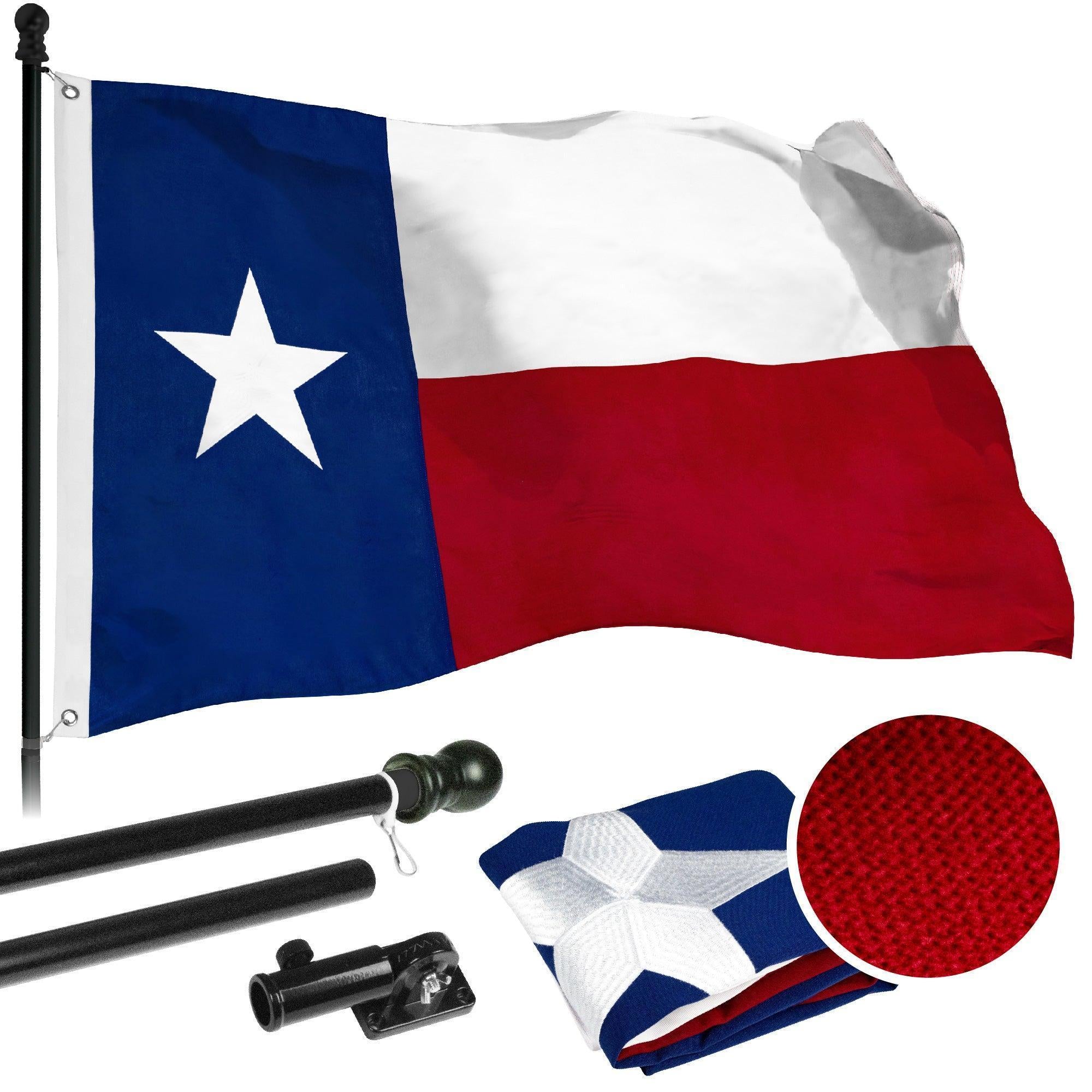 G128 Premium Texas Flag 3x5 ft with Spinning Pole