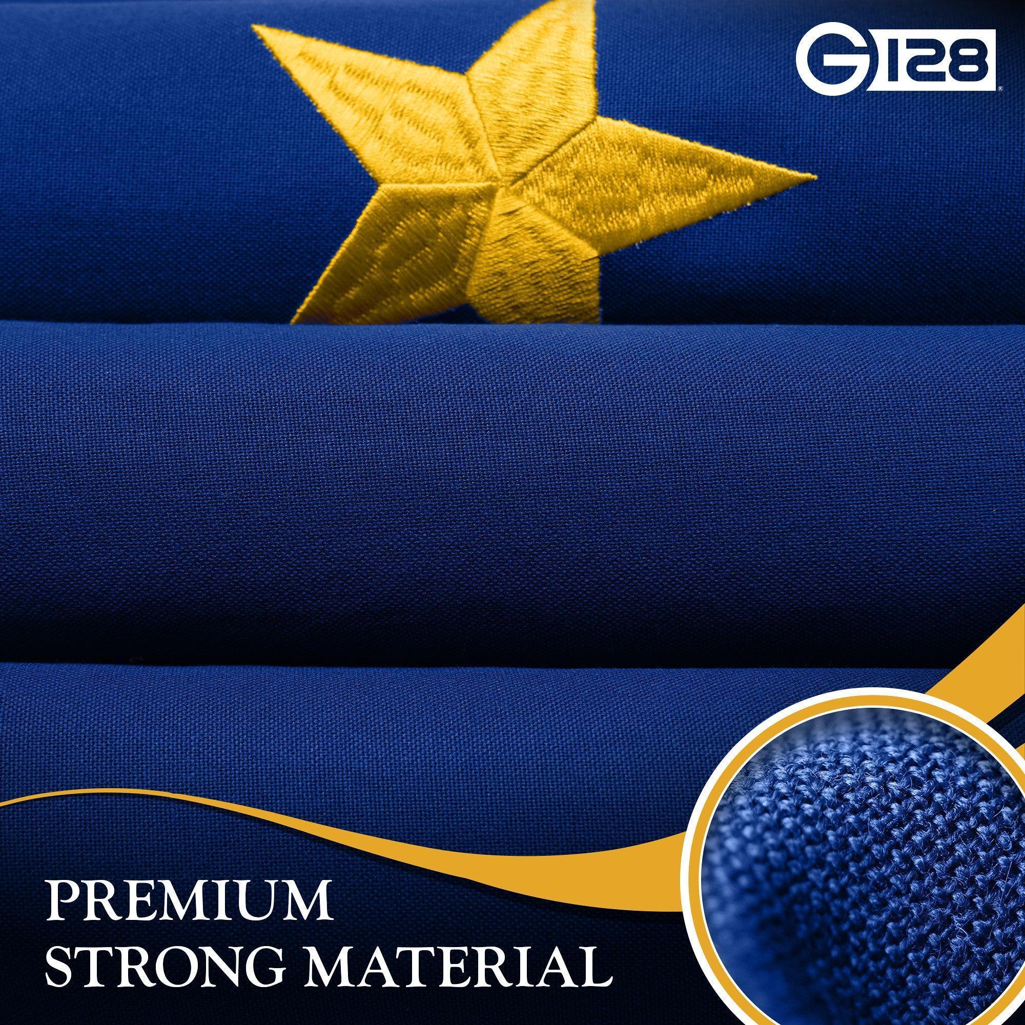 G128 2 Pack: Alaska AK State Flag  5x8 Ft  StormFlyer Series Embroidered 220GSM Spun Polyester  Embroidered Design, Indoor/Outdoor, Brass Grommets, Heavy Duty, All Weather