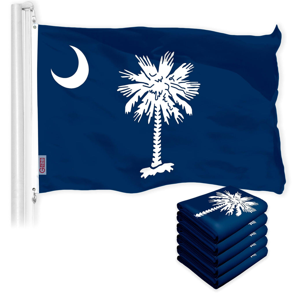 South Carolina SC State Flag 3x5 Ft 5Pack 150D Printed Polyester By G128