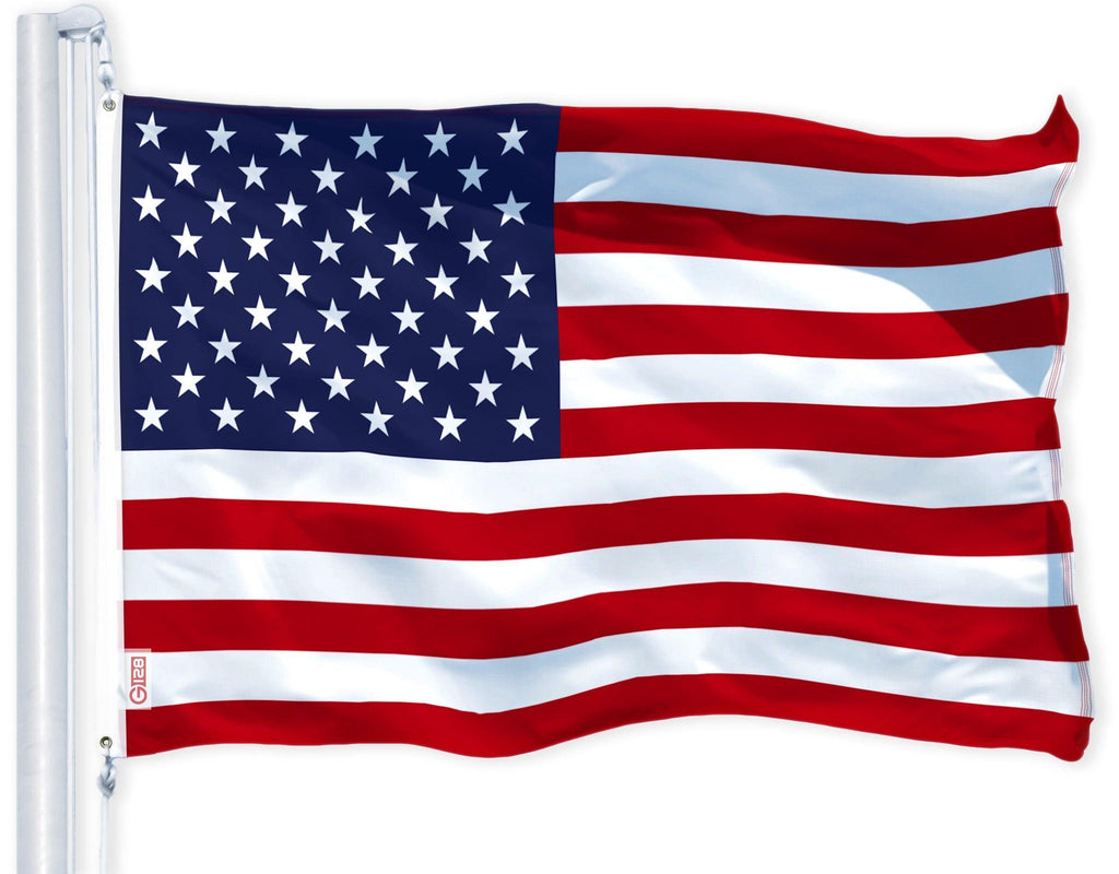 G128 Combo Pack: USA American Flag 3x5 Ft 150D Printed Stars & Welcome Flag 3x5 Ft 150D Printed