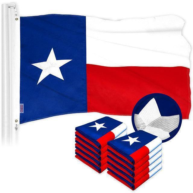 Texas TX State Flag 2x3FT 10Pack Embroidered Polyester By G128