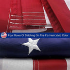 Heavy-Duty American Flag 2.5x4 ft - Embroidered Stars & Double-Sewn Stripes