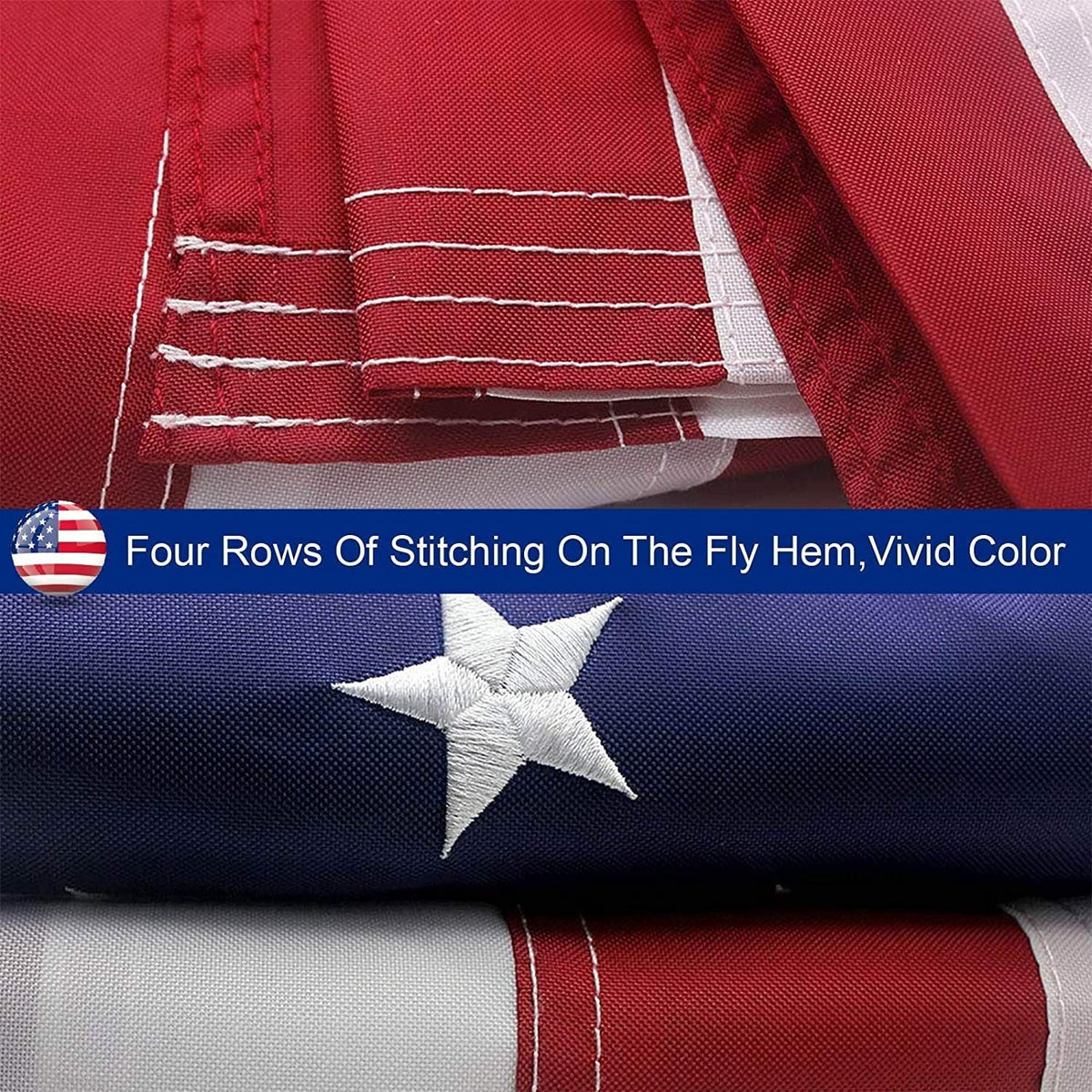 Heavy-Duty American Flag 2.5x4 ft - Embroidered Stars & Double-Sewn Stripes