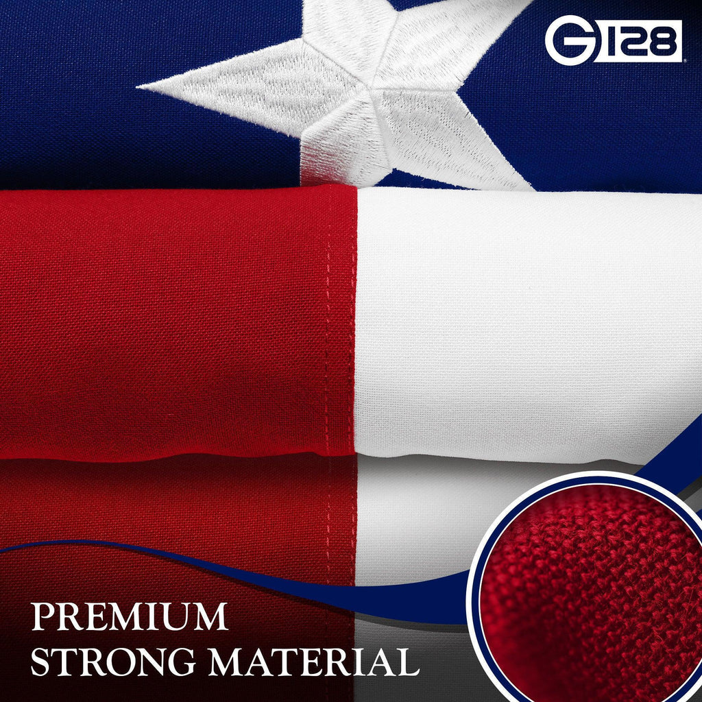 G128 Combo Pack: American USA Flag 2x3 Ft & North Carolina Flag 2x3 Ft, Both Embroidered SPUN Polyester, Indoor/Outdoor, Brass Grommets
