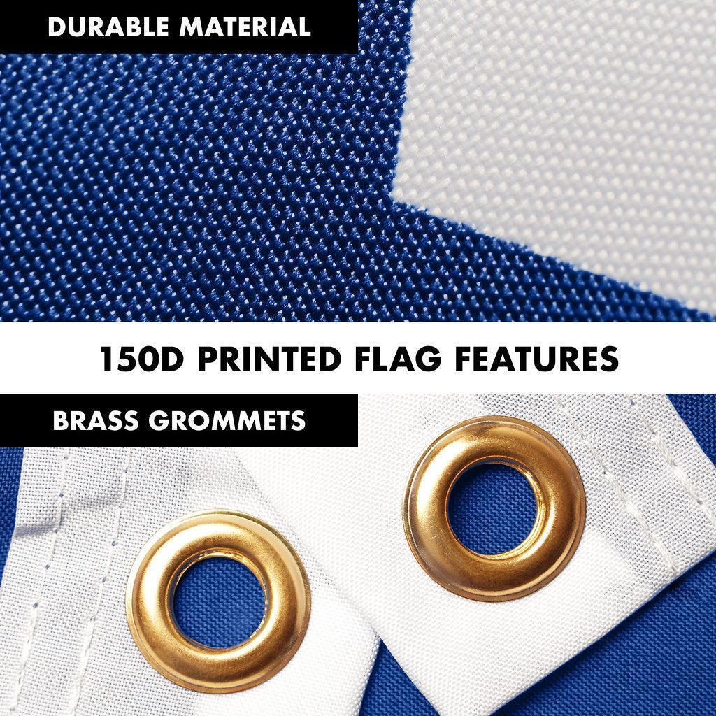G128 Combo Pack: 6 Ft Tangle Free Spinning Flagpole (Black) & Honduras Flag 3x5 Ft Printed 150D Polyester, Brass Grommets (Flag Included) Aluminum Flag Pole