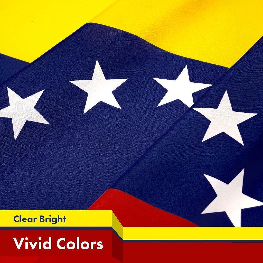 G128 5 Pack: Venezuela Venezuelan Flag  3x5 Ft  Printed 150D Polyester  Indoor/Outdoor, Vibrant Colors, Brass Grommets, Quality Polyester, Much Thicker More Durable Than 100D 75D Polyester