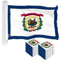 G128 10 Pack: West Virginia WV State Flag  3x5 Ft  LiteWeave Pro Series Printed 150D Polyester  Indoor/Outdoor, Vibrant Colors, Brass Grommets, Thicker and More Durable Than 100D 75D Polyester