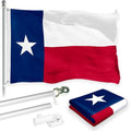 Texas State Flagpole Kit: 3x5 Ft Flag & 6 Ft Tangle-Free Pole