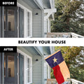 G128 Texas Flag & 6 Ft Spinning Pole Set | Tangle-Free Aluminum Flagpole Kit