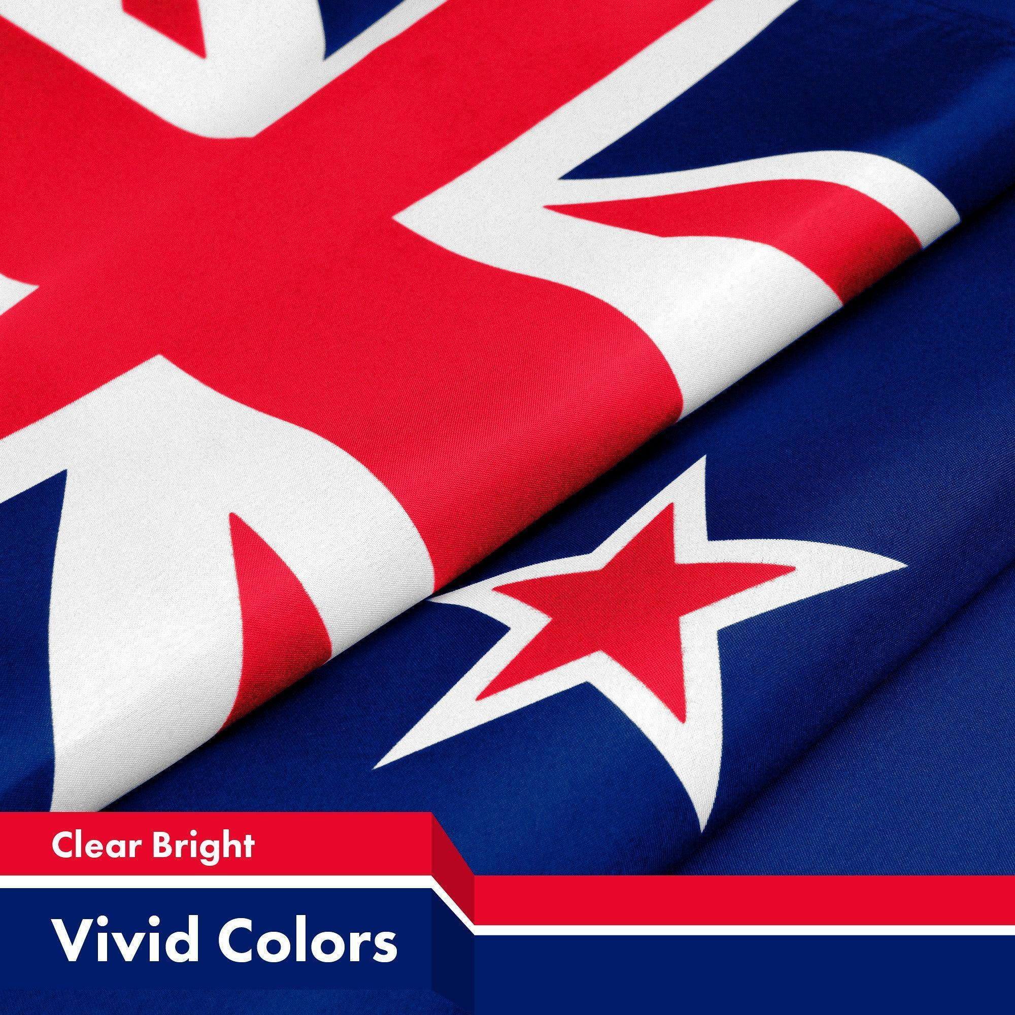 New Zealand Kiwi Flag 3x5 Ft 2Pack 150D Printed Polyester By G128