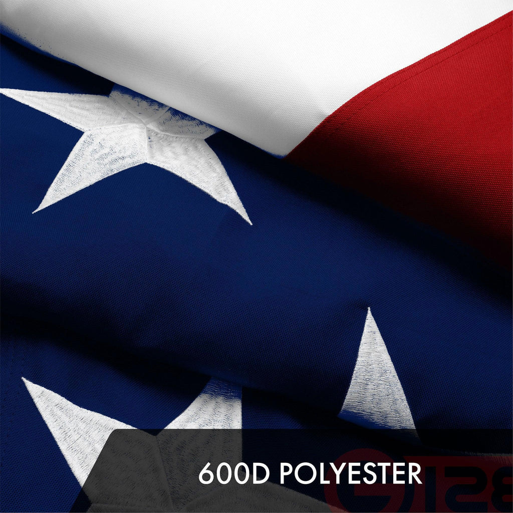 G128 American USA Flag  12x18 Ft  ToughWeave Series Embroidered 600D Polyester  Country Flag, Embroidered Stars, Sewn Stripes, Indoor/Outdoor, Vibrant Colors, Brass Grommets