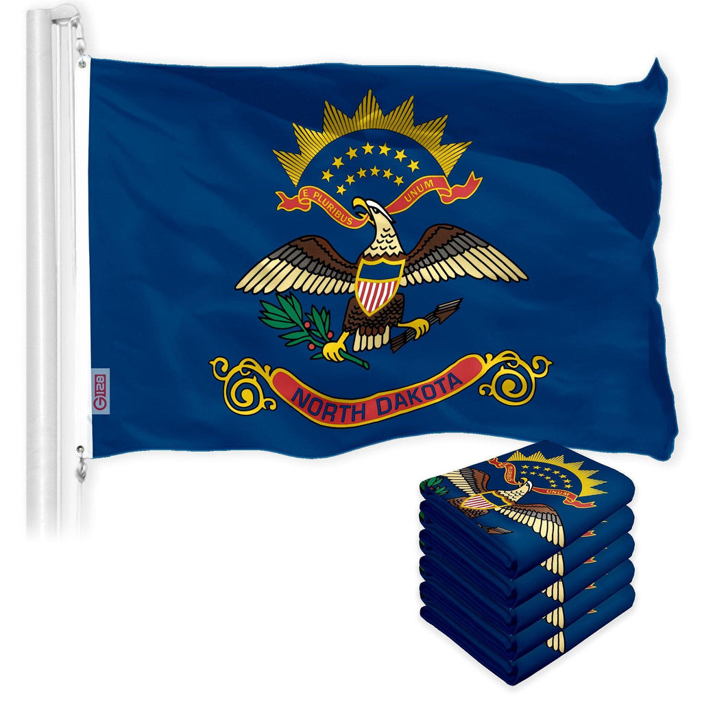 North Dakota ND State Flag 3x5 Ft 5Pack 150D Printed Polyester By G128
