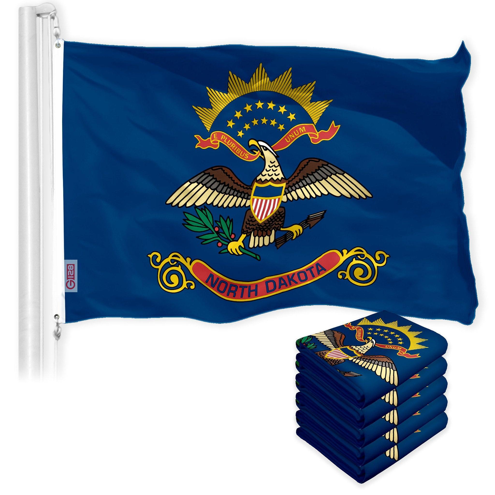 North Dakota ND State Flag 3x5 Ft 5Pack 150D Printed Polyester By G128