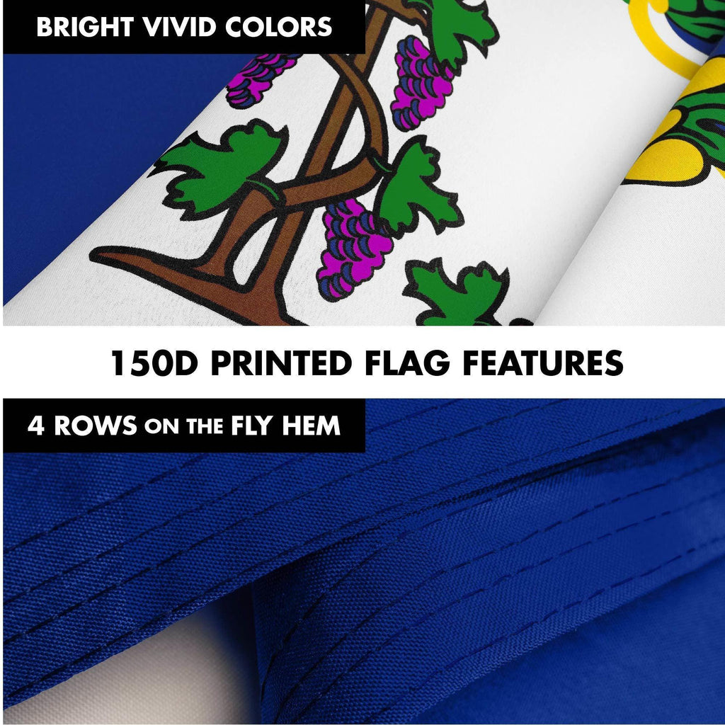G128 Combo Pack: 6 Ft Tangle Free Spinning Flagpole (Silver) & Connecticut Flag 3x5 Ft Printed 150D Polyester, Brass Grommets (Flag Included) Aluminum Flag Pole